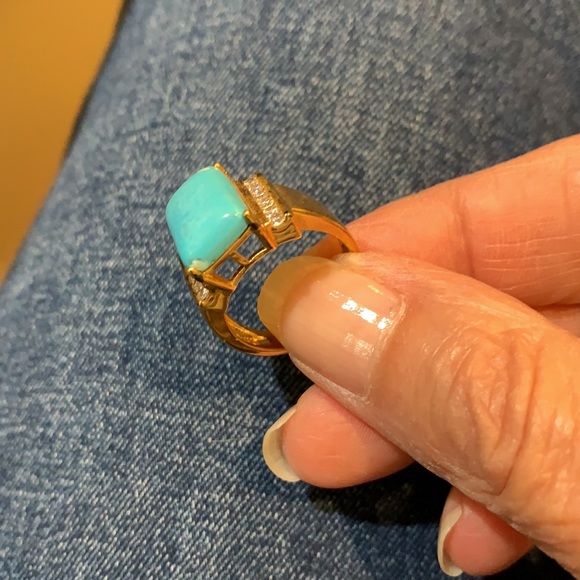 Ladies sterling silver vermeil ring pretty - Picture 3 of 4